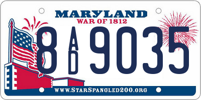 MD license plate 8AD9035