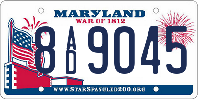 MD license plate 8AD9045