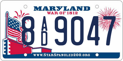 MD license plate 8AD9047