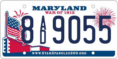 MD license plate 8AD9055
