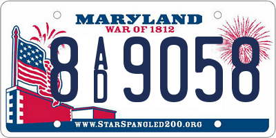 MD license plate 8AD9058