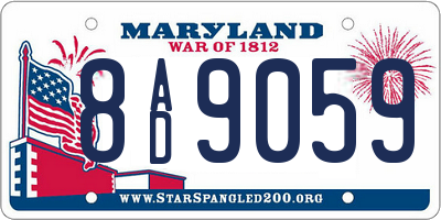 MD license plate 8AD9059
