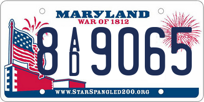 MD license plate 8AD9065