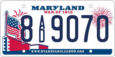 MD license plate 8AD9070