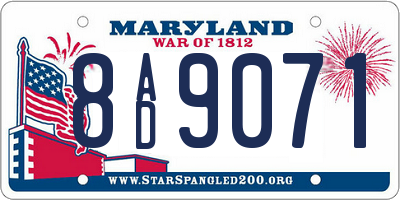 MD license plate 8AD9071