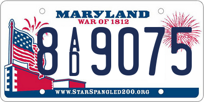 MD license plate 8AD9075