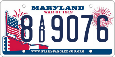 MD license plate 8AD9076