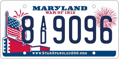 MD license plate 8AD9096