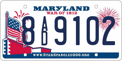 MD license plate 8AD9102