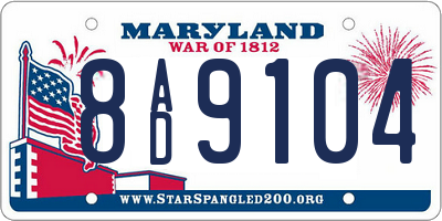 MD license plate 8AD9104