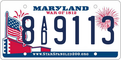 MD license plate 8AD9113