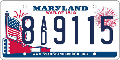 MD license plate 8AD9115