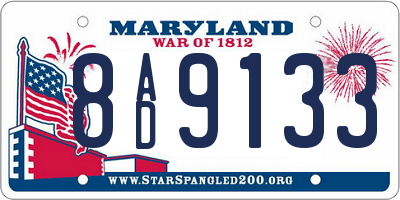 MD license plate 8AD9133