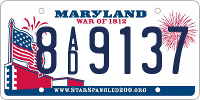 MD license plate 8AD9137