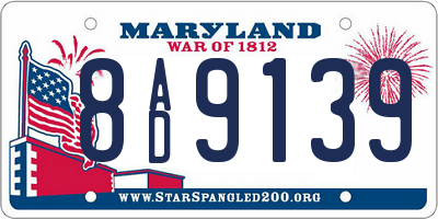 MD license plate 8AD9139