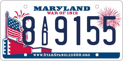 MD license plate 8AD9155