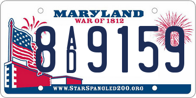 MD license plate 8AD9159