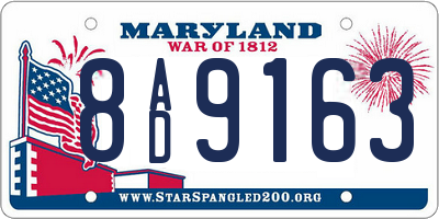 MD license plate 8AD9163