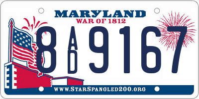 MD license plate 8AD9167