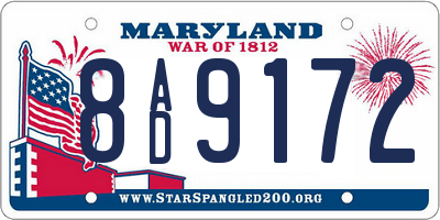 MD license plate 8AD9172