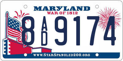 MD license plate 8AD9174