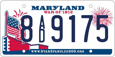 MD license plate 8AD9175