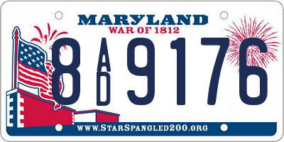 MD license plate 8AD9176