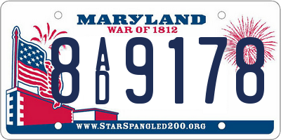 MD license plate 8AD9178