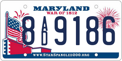 MD license plate 8AD9186