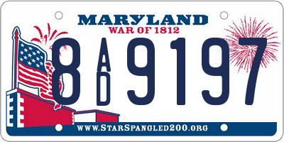 MD license plate 8AD9197