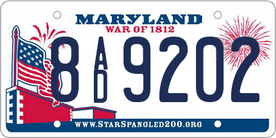 MD license plate 8AD9202
