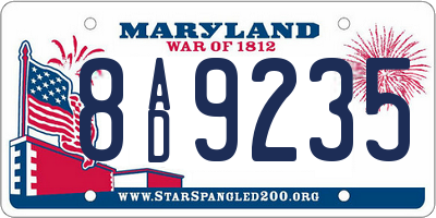 MD license plate 8AD9235