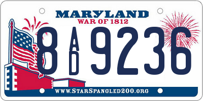 MD license plate 8AD9236