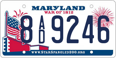 MD license plate 8AD9246
