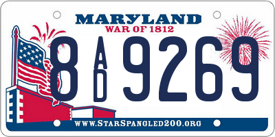 MD license plate 8AD9269
