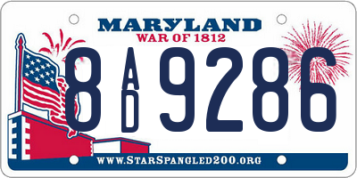 MD license plate 8AD9286