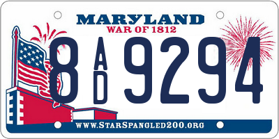 MD license plate 8AD9294