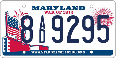 MD license plate 8AD9295