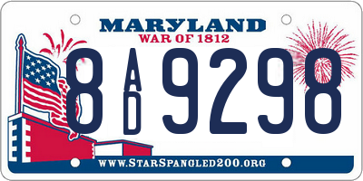 MD license plate 8AD9298