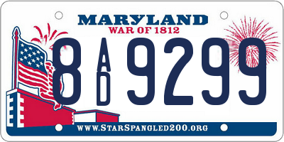 MD license plate 8AD9299