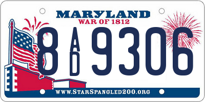 MD license plate 8AD9306