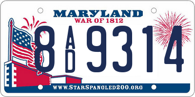 MD license plate 8AD9314