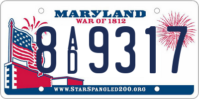 MD license plate 8AD9317