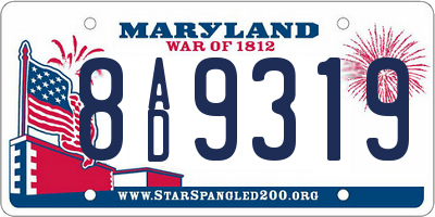 MD license plate 8AD9319