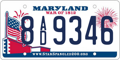 MD license plate 8AD9346