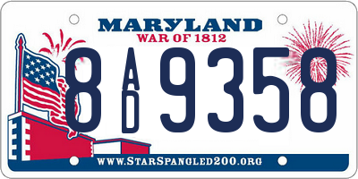 MD license plate 8AD9358