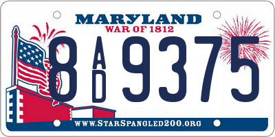 MD license plate 8AD9375