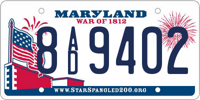 MD license plate 8AD9402