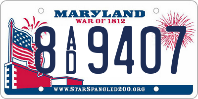 MD license plate 8AD9407