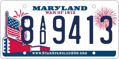 MD license plate 8AD9413